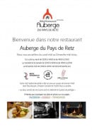 Carte et menu Auberge du Pays de Retz Port Saint Pere