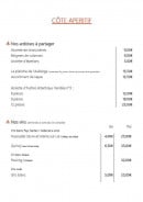 Carte et menu de Auberge du Pays de Retz à Port Saint Pere — Ardoise à partager et vins