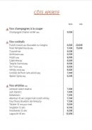 Carte et menu de Auberge du Pays de Retz à Port Saint Pere — Champagnes à la coupe, cocktails et whiskies