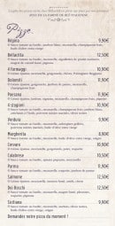 Menu Bellacittà - Les pizzas