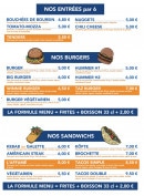 Menu L'Affamé - Les entrées, burgers et sandwichs