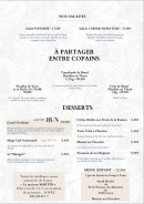 Menu La Pampa - Les salades, à partager et desserts