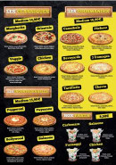 Menu Le road pizza - La carte des pizzas