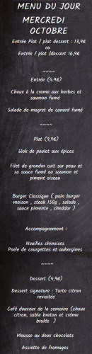 Menu Le Carré de Service - Le menu du jour