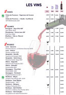 Menu Millibar - Les vins