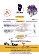 Menu Millibar - Les desserts