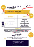 Menu Millibar - Formule midi