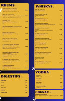 Menu Millibar - Les rhums, whiskys et digestifs,...
