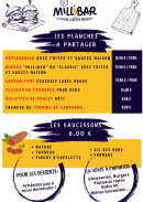 Menu Millibar - Les planches à partager