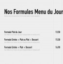 Menu Brasserie l'idealiste - Les formules