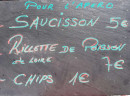 Menu La Sablière - Exemple de menu