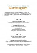 Menu Oz - Menus groupe