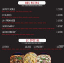 Menu Food factory - Les pizzas