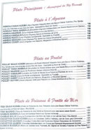 Menu Indien Agra - Les plats à l'agneau, plats poulet et plats de poissons,...