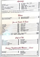 Menu Indien Agra - Les apéritifs , bières et cafés,...