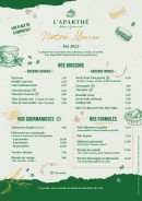 Menu L'Aparthé - Menu