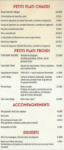 Menu Yensabai - Les petits plats chauds,  accompagnements et et desserts,...