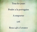 Menu L'Atelier - Exemple de menu du jour