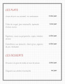 Menu Gm Chefs - Les plats et desserts