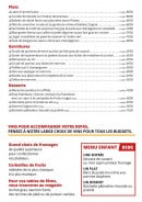 Menu Klément'in - Plats, garnitures, desserts,....
