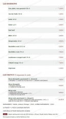 Menu Le Kiosque à Pizzas - Les boissons et menus