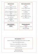 Menu Les Terrasses de Montargis - Les menus