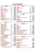 Menu Les Terrasses de Montargis - Les boissons