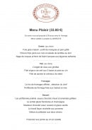 Carte et menu de Le delice des saints à Saint Pryve Saint Mesmin — Menu plaisir