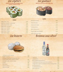 Menu Lot of Sushis - Vegetals, desserts....