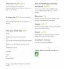 Menu Le Vinagrou - Menus et assiettes
