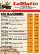 Menu Lalilotte Pizza - Les pizzas classiques