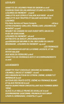 Menu Hostellerie Bellevue - Les plats, desserts