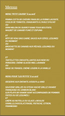 Menu Hostellerie Bellevue - Les menus