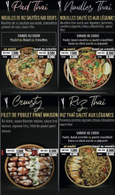 Menu Bbq wok - Pad thaï, nouilles  thaï et crousty,...