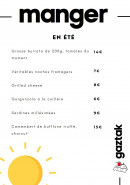 Menu Gaztak - En été