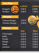 Menu Le Délice 47 - Les tex mex, burgers et paninis