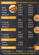 Menu Le Délice 47 - Les assiettes, tacos et frites,...