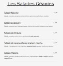 Menu Le Solendo - Les salades