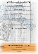Carte et menu de Blue Marine à Villeneuve sur Lot — Les plateaux de fruits de mers et les huitres