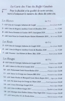 Carte et menu de Le Buffet Gaulois à Villeneuve sur Lot — La carte des vins