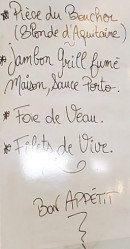 Carte et menu de Le Buffet Gaulois à Villeneuve sur Lot — Exemple de menu