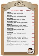 Carte et menu de Le P'tit Paris à Villeneuve sur Lot — Les pizzas