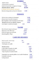 Carte et menu de Restaurant Océanis à Foulayronnes — Les entrées, poissons, viandes et desserts