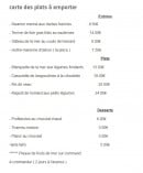 Carte et menu de Restaurant Océanis à Foulayronnes — Les plats à emporter