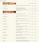 Menu Sud Pizza - les pizzas végetariennes et les charcutieres coulis