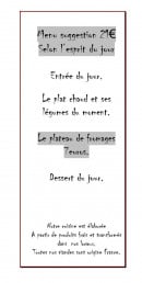 Carte et menu de L’Auberge Domaine de Carrière à Marvejols — Menu suggestion