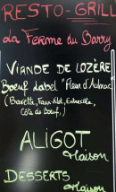 Menu La Ferme du Barry - Un exemple de menu du jour