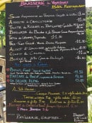Carte et menu de Brasserie des voyageurs à Le Rozier — Exemple de menu