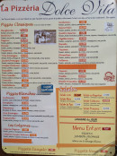 Carte et menu de Pizzeria Dolce Vita à Florac Trois Rivières — La carte
