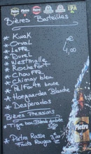 Menu Le National - Les bières